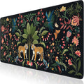 HAOCOO Gaming Large Mouse Pad with Smooth Surface, Extended Computer Pad with Non-Slip Rubber Base, Waterproof Laptop Pad, Stitched Edge Desk Cover Mat for Writing, Dining(Jungle)