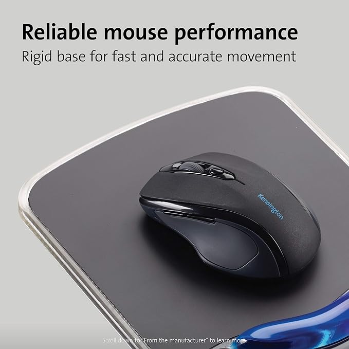 Kensington Duo Gel Mouse Pad with Wrist Rest,Ergonomic Wrist Support,Comfortable Non-Skid Gel Pad for Computer,Laptop,Office & Home 9.6" x 7.6",Blue K62401AM,(Pack of 4)