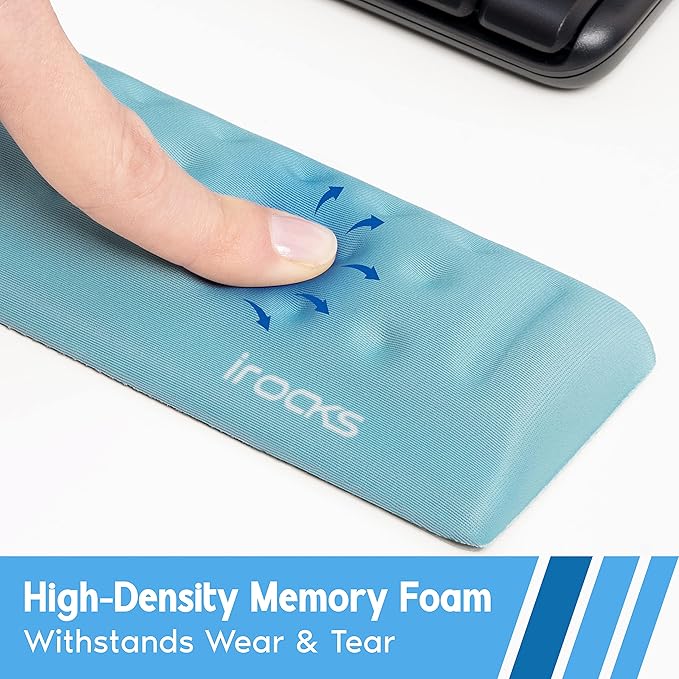 i-Rocks Memory Foam Mouse Wrist Rest - Pain-Reducing Wrist Rest for Mouse - Non-Slip Rubber Base Wrist Rest - Cooling Mouse Wrist Support for Long Hours of Work, Studying, Gaming