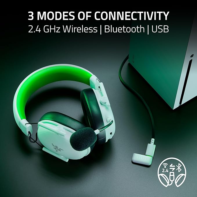 Razer BlackShark V3 X HyperSpeed Wireless Gaming Headset for Xbox: 50mm Drivers - Cardioid Mic - 2.4 GHz, Bluetooth - Works with PC, Mac, Nintendo Switch, Smartphone - Long Battery Life - White