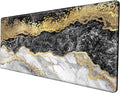 Gaming Mouse Pad 48 x 24 Giant Desk Mat Black Gold Marble Mousepad Extra Large Desk Pad XXXL Mouse Mat Huge Computer Mat for Women Work Office Home Game