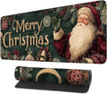 Desk Mat, XXL Extended Gaming Pad for Desktop, 31x12 Inches Vintage Santa, Large Non-Slip Vegan Leather Keyboard Mouse Mat for Home Office
