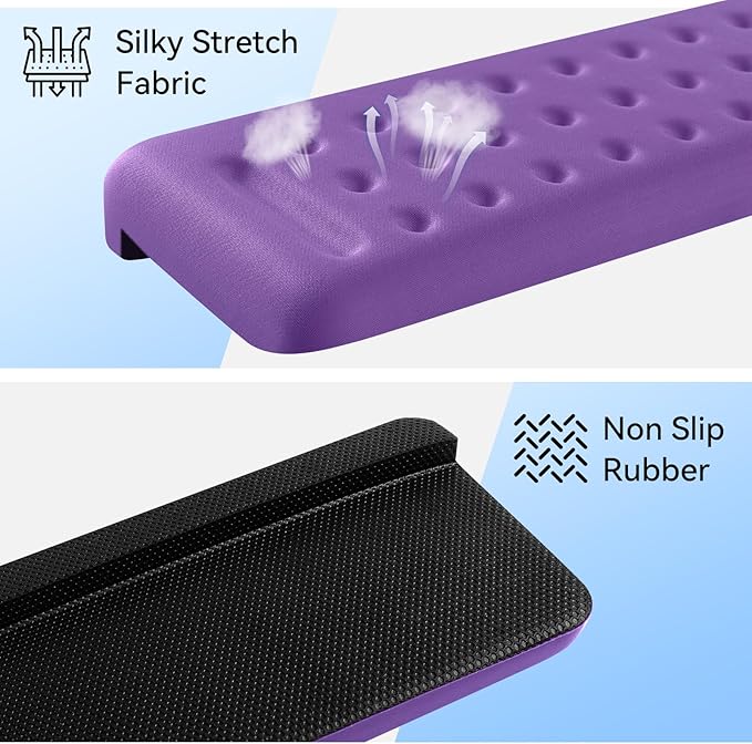 L-Shaped Desk Elbow Pad for Desk, 2-Pack Memory Foam Elbow Rest for Desk Edge Cushion, Non-Slip Ergonomic Arm Rest for Wrist, Palm & Forearm Support, Office Home, Separate Design, Purple