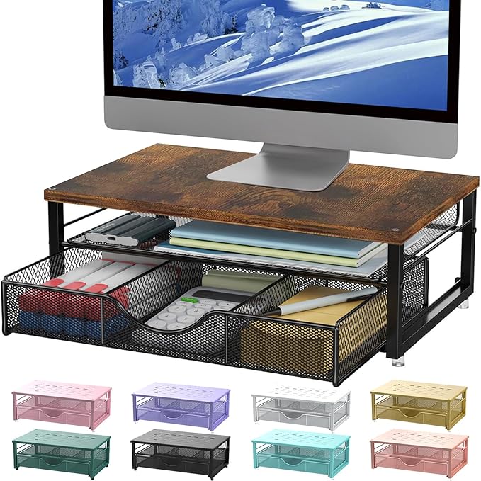 gianotter Computer Monitor Stand Riser – Wood