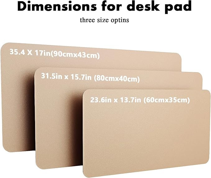 YSAGi Double-Sided Desk Pad, 31.5"x15.7"Leather Desk Mat, Eco Cork Desk Pad Protector,Large Mouse Pad,Waterproof Desk Blotter for Office/Home(Apricot)