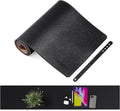 MAIDERN 39.4” x 7.9” Narrow Table Cover, Reversible Leather & Cork Console Table Mat, Long Slim Table Protector for Sofa Table, Entryway, Sideboard, Hallway, or Buffet Table (Black)
