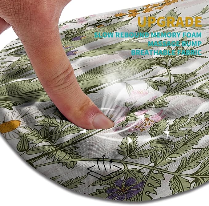 Hokafenle Ergonomic Mouse Pad Wrist Support, Wrist Rest Mousepad for Carpal Tunnel with Integrated Memory Foam Slope Massage Bulge (11.8x7.9 inch,Garden Flowers)