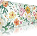 Bloss Pink+Yellow Rose Desk Mat, Leather Desk Pad, Desk Matt for Desktop, Waterproof Desk Pad Mat, Computer Mat for Office Work/Home/Decor-31.5 x 15.7 Inches