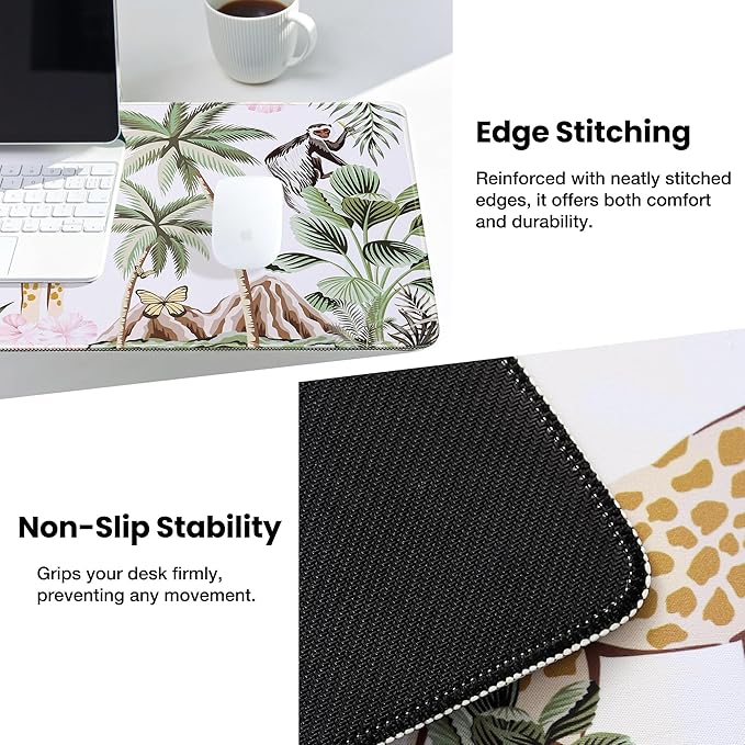 ALOANES Waterproof Mouse Pad with Durable Stitched Edge, Large Gaming Keyboard Pad, Non-Slip Rubber Base, Extended Desk pad for Gamer, Office & Home, Zoo Mousepad 31.5''x 11.8''x 0.12''