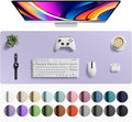 Aothia Faux Leather Desk Mat - Large Mouse Pad, Non-Slip PU Leather Blotter, Waterproof Writing Surface for Office and Home (Lavender, 42" x 17")