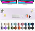 Aothia Faux Leather Desk Mat - Non-Slip PU Leather Desk Blotter, Waterproof Writing Surface, Large Desk Pad for Office & Home (Soft Lavender, 55" x 17")