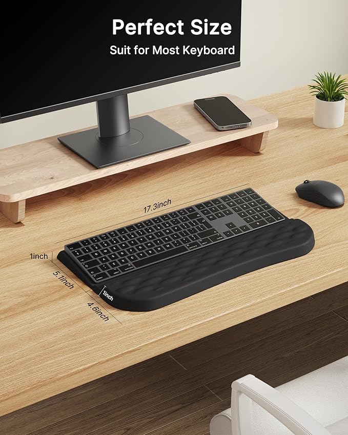Keyboard Wrist Rest Stand for Desktop, 2 Angle Adjustment Ergonomic Computer Keyboard Stand Key Board Riser Holder with Wrist Support for Office, Home, Desk