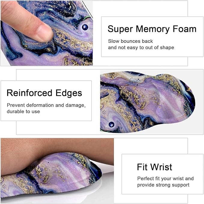 Keyboard Wrist Rest and Mouse Pad, Ergonomic Memory Foam Mouse Pad Wrist Support, Non-Slip Mouse Pad and Keyboard Wrist Support, Comfortable Mousepad with Wrist Rest for Game, Office