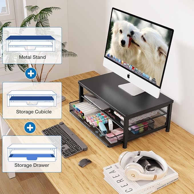 OPNICE Computer Monitor Stand Riser – Black