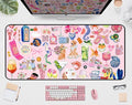 Funny Pink Desk Mat, Cute Colorful Desk Matt, for Desktop Large XXL, Gaming Mouse Pad, Anti Slip Mousepad Extended Deskpad Laptop Keyboard Computer Mat Desk Decor, for Women 31.5"X15.7"