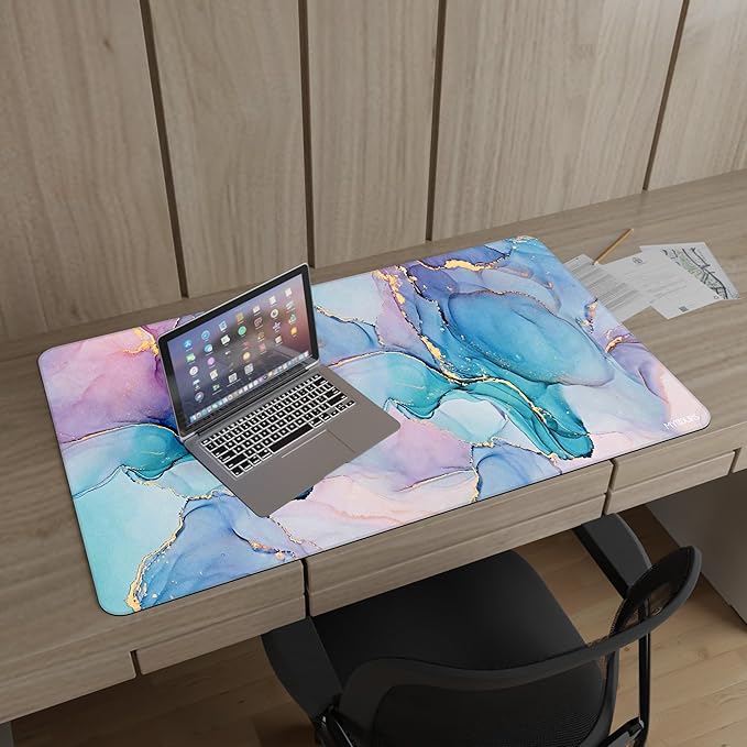 Mydours 40" x 24" Large Extended Gaming Mouse Pad with Stitched Edges, XXL Computer Mouse Mat, Premium-Textured Desktop Protection Desk Pad, Non-Slip Rubber Base Mouse Pad for Office and Home, Marble