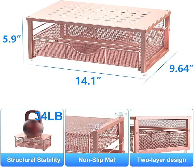 gianotter Computer Monitor Stand Riser – Rose