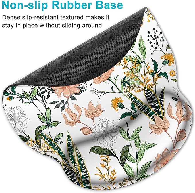 Keyboard Wrist Rest and Mouse Pad, Ergonomic Memory Foam Mouse Pad Wrist Support, Non-Slip Mouse Pad and Keyboard Wrist Support, Comfortable Mousepad with Wrist Rest for Home, Office