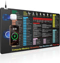 Excel Cheat Sheet Mouse Pad with Magnetic Wireless Charger, 31.5"x15.8" Extended Excel Shortcuts Desk Pad, Waterproof Ultra-Smooth Keyboard Mat, Non-Slip Base