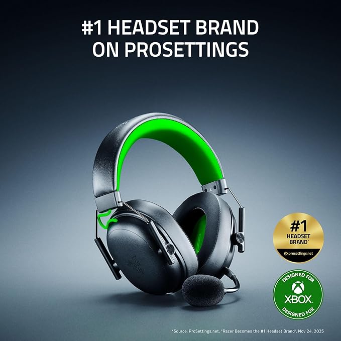 Razer BlackShark V3 X HyperSpeed Wireless Gaming Headset for Xbox: 50mm Drivers - Cardioid Mic - 2.4 GHz, Bluetooth, USB - Works with PC, Mac, PS5, Nintendo Switch - Long Battery Life - Black