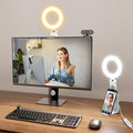 Ring Light for Laptop Desk Clip On,Small Computer Video Conference Lighting with Stand for Phone/Webcam/Monitor,5" Portable Mini LED Selfie Light Desktop for Zoom Meeting/Video Call/Recording(White)