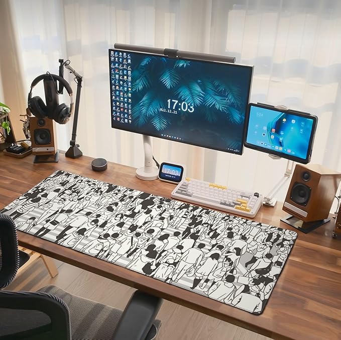 Aesthetics Busy City Zebra Crossing Art Mouse Pad Extended Large Gaming Mousepad XL Big Long Oversized Desk Mat Stitched Edges 31.5 X 11.8 Inch for Home Office