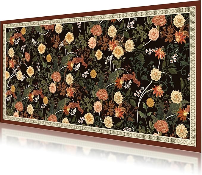 Desk Pad, ZAXOXAZ PU Leather Desk Pad Protector, 31.5" x 15.7" XXL Large Extended Flowers Mouse Pad, Big Desk Mat Floral Desk Blotter, Waterproof Desk Writing Pad for Office and Home