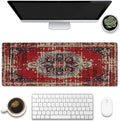 Desk Mat,Boho Carpet Style Large Gaming Mouse Pad XL,Boho Rug Desk Pad,Extended Big Computer Keyboard Mouse Pad with Non-Slip Base and Stitched Edges 31.5"x11.8"