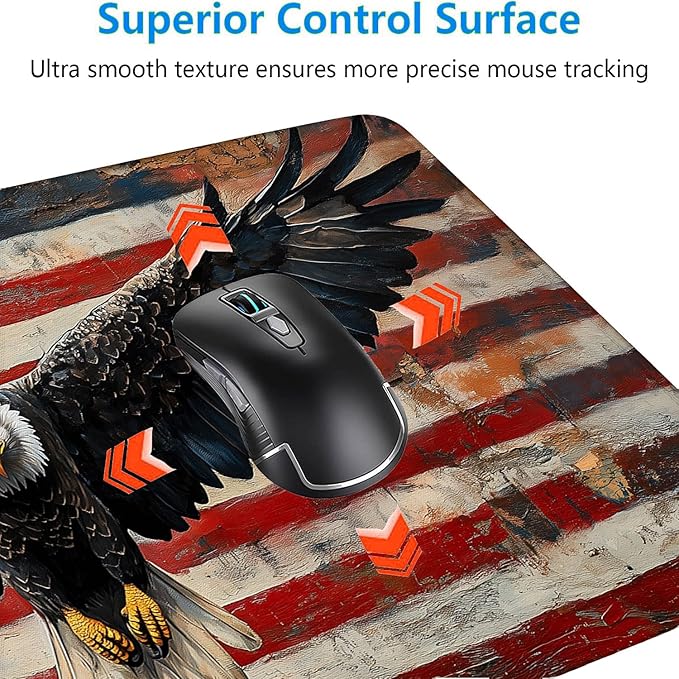 American Flag Gaming Mouse Pad Desk Pad USA Flag XL Mouse Pad Large Mousepad Extended Laptop Keyboard Mat Gaming Desk Pad Mouse Mat Office Computer Keyboard Laptop Home 31.5"x11.8"