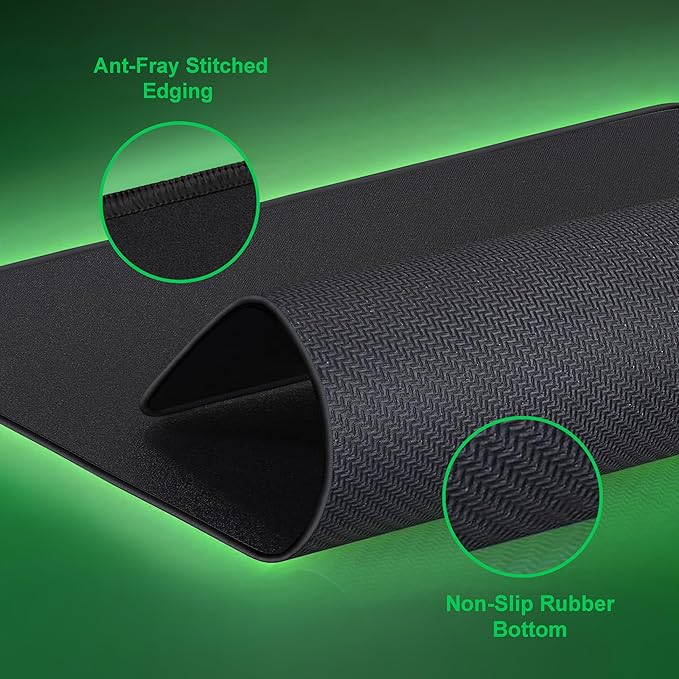 Huge 46”x17” 5mm Gaming Mouse Pad Large Mouse Pad for Desk Gaming Giant Black XXL Thick Long Extra Large Extended Big Gamer Desk Mat