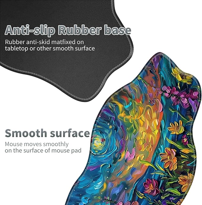 Vibrant Watercolor Flowers Large Gaming Mouse Pad Plus a Coaster, 35.4 x 15.7 inches Desk Mat Extended XXL Mousepad with Stitched Edge Non-Slip Rubber, Desk Pad Computer Mouse Mat for Home Office