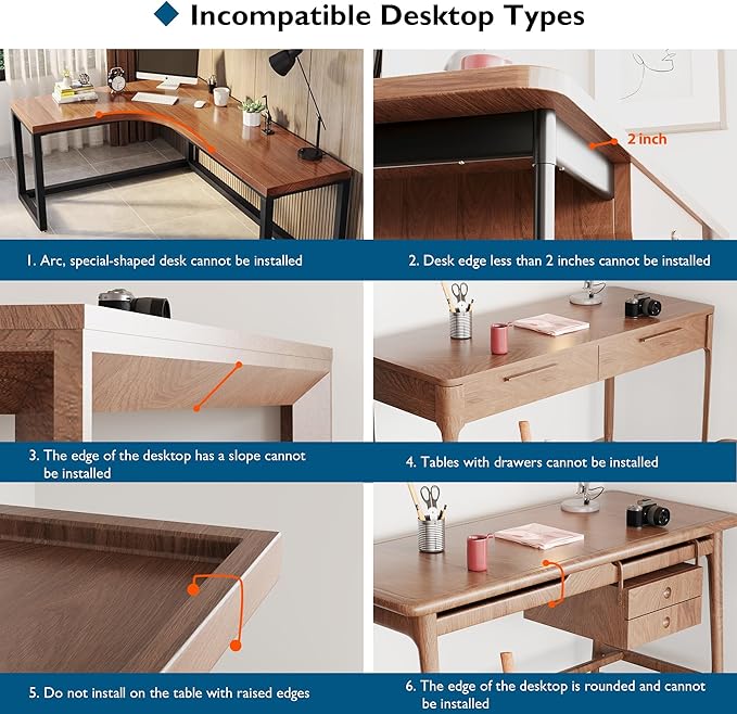 BONTEC Desk Extender Tray, 11.8"x5.9" Table Mount Arm Wrist Rest Shelf, 90°Foldable Elbow Support, Clamp on Computer Arm Rest for Desk, Office & Home Use, Durable & Easy to Install