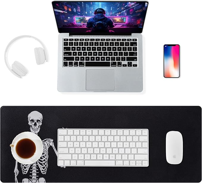 ALOANES Large Gaming Mouse Pad with Non-Slip Rubber Base,Stitched Edge,Desk mat for Laptop,Computer & PC, Wristing Pad for Gamer,Office & Home, 35.4''x 15.7''x 0.12'', Black