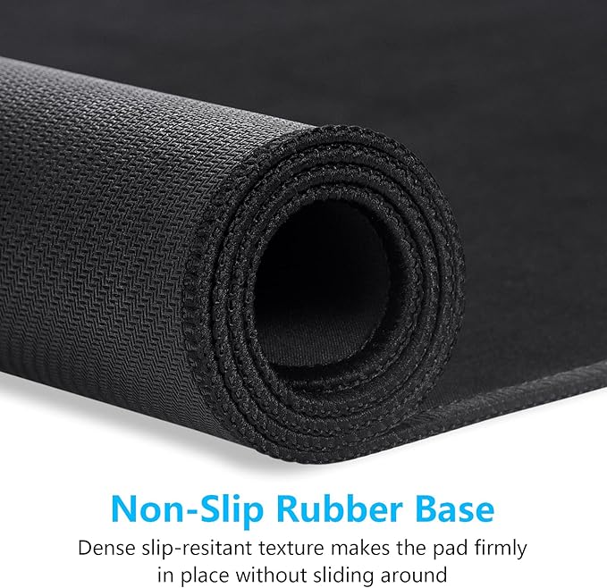 Dapesuom Large Mouse Pad, Extended Gaming Mouse Mat with Stitched Edges, Full Size Desk Mats with Non-Slip Base, Computer Big Desktop Keyboard Pad for Gamer, Laptop, Office, 23.6 x 11.8 in, Jet Black