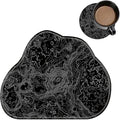 Cute Mouse Pad Plus 1 Coaster, Small Gaming Mouse Mat 11.8 x 9.45 inches, Travel Mouse Pads with Durable Stitched Edges Non-Slip Base, Lunar Surface Decor Mousepad for Office Home
