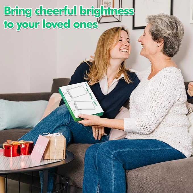 Fitfirst Light Lamp - 10000 Lux Sun Lamp, Gift for Women, 4 Adjustable Brightness Levels, 15-60min Timer Setting, Portable & Foldable Light Box for Home/Office/Travel Use