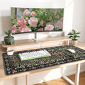 iLeadon Mouse Pad Set, Non Slip Office Desk Mat, Soft Keyboard Wrist Rest and Mouse Pad Set, Non Slip Gaming Desk Mat and Wrist Pad for Keyboard with Coaster for Women Home (Black)