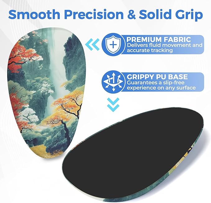 Ergonomic Mouse Pad with Wrist Support, Memory Foam Wrist Rest for Pain Relief & Carpal Tunnel, Non-Slip Base for Office, Computer, PC, Laptop (12x8x1.2inch, Japanese Forest)