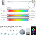 LAMPAOUS LED Under Counter Lights Fixtures for Kitchen,Smart Cabinet Lighting Strips Plug in Compatible with Alexa,Google Assistant,App,RGB Color Changing & White Dimmable,12Inch Linkable,Bright,3pcs