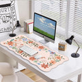 HAOCOO Desk Matt for Desktop, Desk Mat for Keyboard and Mouse, Non-Slip & Waterproof Cute Desk Mat, Large Keyboard Mats for Desk, Edge Stitched XXL Desk Mouse Pad for Office (Light Pink)