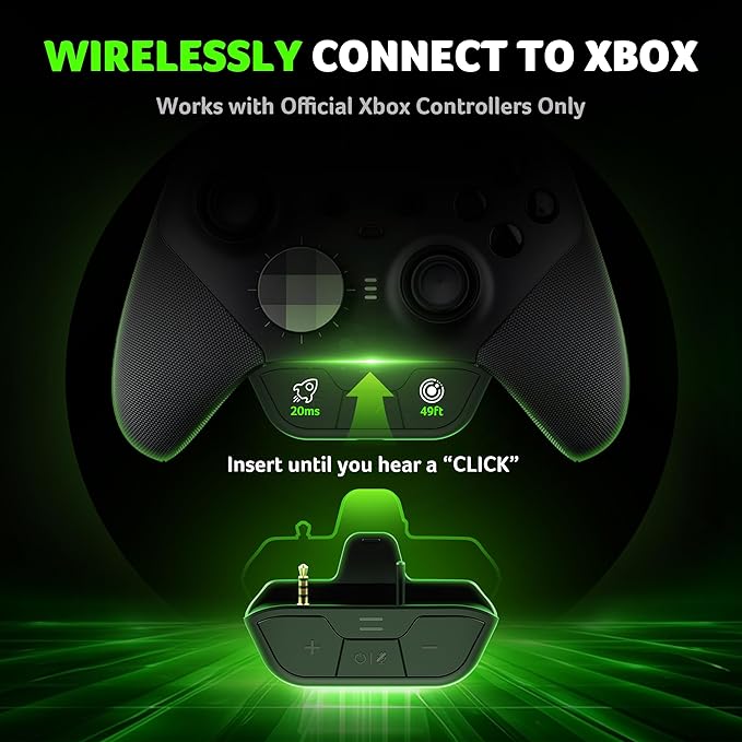 acer Wireless Gaming Headset for Xbox Series X|S & Xbox One, Bluetooth 5.4 Headphones with Noise Canceling Mic, 3D Surround Sound, 40H Battery, Compatible with PC, PS5, Switch, Mac - Black Green