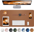 Leather Desk Pad Blotter,Mouse Pad,Office Desk Mat, Non-Slip PU Leather Desk mat,Large Desk mat,Waterproof Keyboard mat for Office/Home/Decor (Brown,35" x 17")