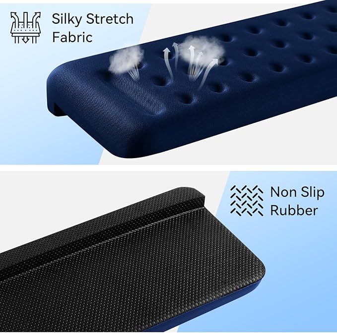 L-Shaped Desk Elbow Pad for Desk, 2-Pack Memory Foam Elbow Rest for Desk Edge Cushion, Non-Slip Ergonomic Arm Rest for Wrist, Palm & Forearm Support, Office Home, Separate Design, Dark Blue