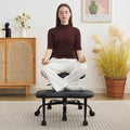Ergonomic Criss Cross Legged Office Chair, ADHD Chair, Wide Height Adjustable Seat 360° Swivel Footstool with Wheels, PU Leather Meditation Kneeling Chair, for The Restless Home Workers, Black