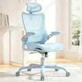 Marsail Ergonomic Mesh Office Chair High Back Home Office Desk Chair with Adaptive Lumbar Support, 2D Headrest, 3D Flip-Up Armrests, Height Adjustable and Rocking Tilt (Blue)