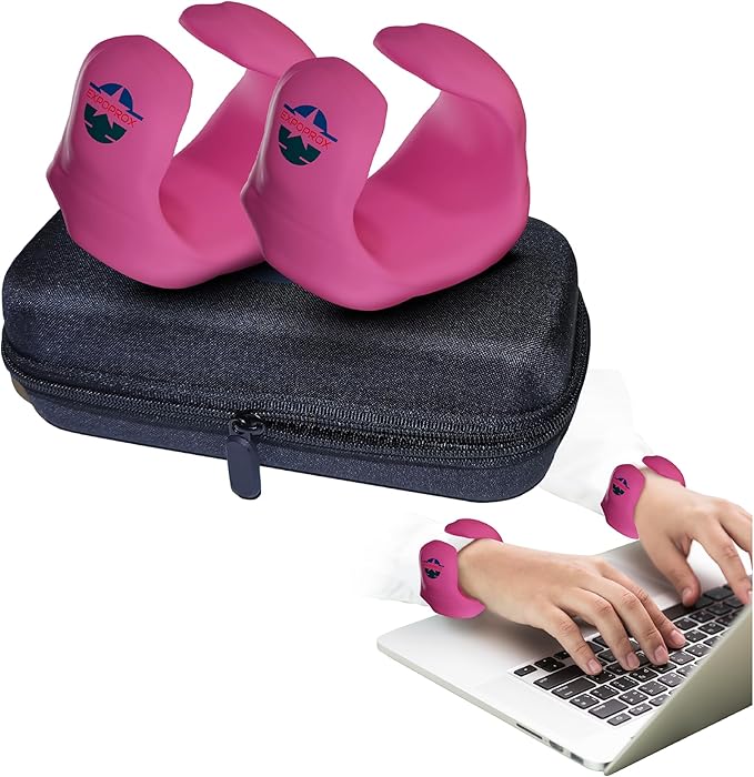 Wearable Gaming Wrist Rest for Keyboard, Mouse pad, Laptop, and PC Work or Gamer Support. (Pink, S-M)