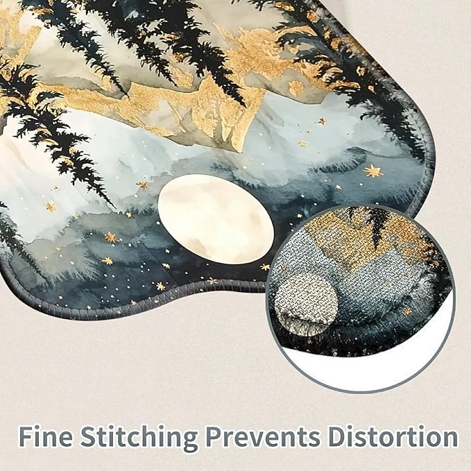Cute Mouse Pad Plus 1 Coaster, Small Gaming Mouse Mat 11.8 x 9.45 inches, Travel Mouse Pads with Durable Stitched Edges Non-Slip Base, Landscape Forest Decor Mousepad for Office Home
