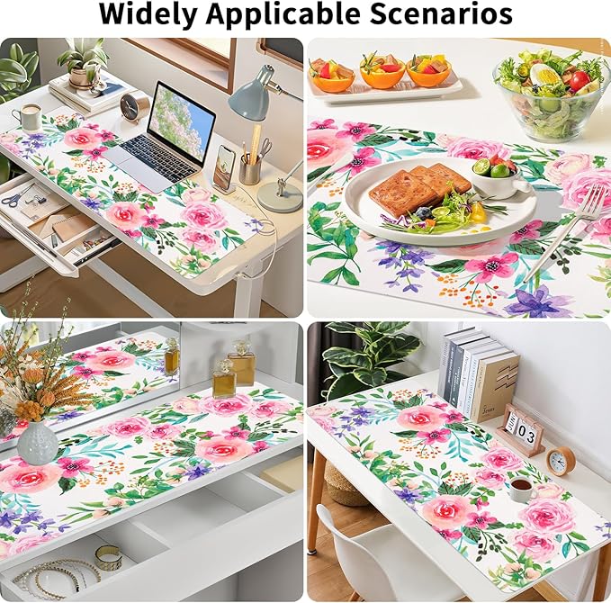 Long Desk Mat, Large Mouse Pad for Desk, Women Girls Waterproof Large Keyboard Pad, Cute Computer Mat for Office Work/Home/Decor/Desktop Accessories (47.2"x16.9")