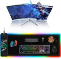 TopMade Mouse Pad with Wireless Charging, 31.5" x 11.81" Large Desk Mat RGB Gaming Mousepad, LED Desk Pad Keyboard Pad with Ultra-Smooth Surface & Non-Slip Rubber Base, Waterproof Desk Pad