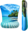 ITNRSIIET Mouse Pad Wrist Support Keyboard Wrist Rest Pad Ergonomic Mousepad Non-Slip Memory Foam Keyboard Pad Easy Typing Pain Relief Perfect for PC Laptop Gaming Office, Blue Sea Blue Sky